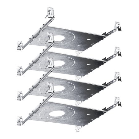 LUXRITE Shallow Recessed Housing Mounting Plate 3-4-6 Inch LED Recessed Kits Extendable Bars ETL 4-Pack LR41002-4PK